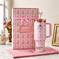 Stanley x LoveShackFancy Quencher H2.0 40 oz Pink Floral Tumbler