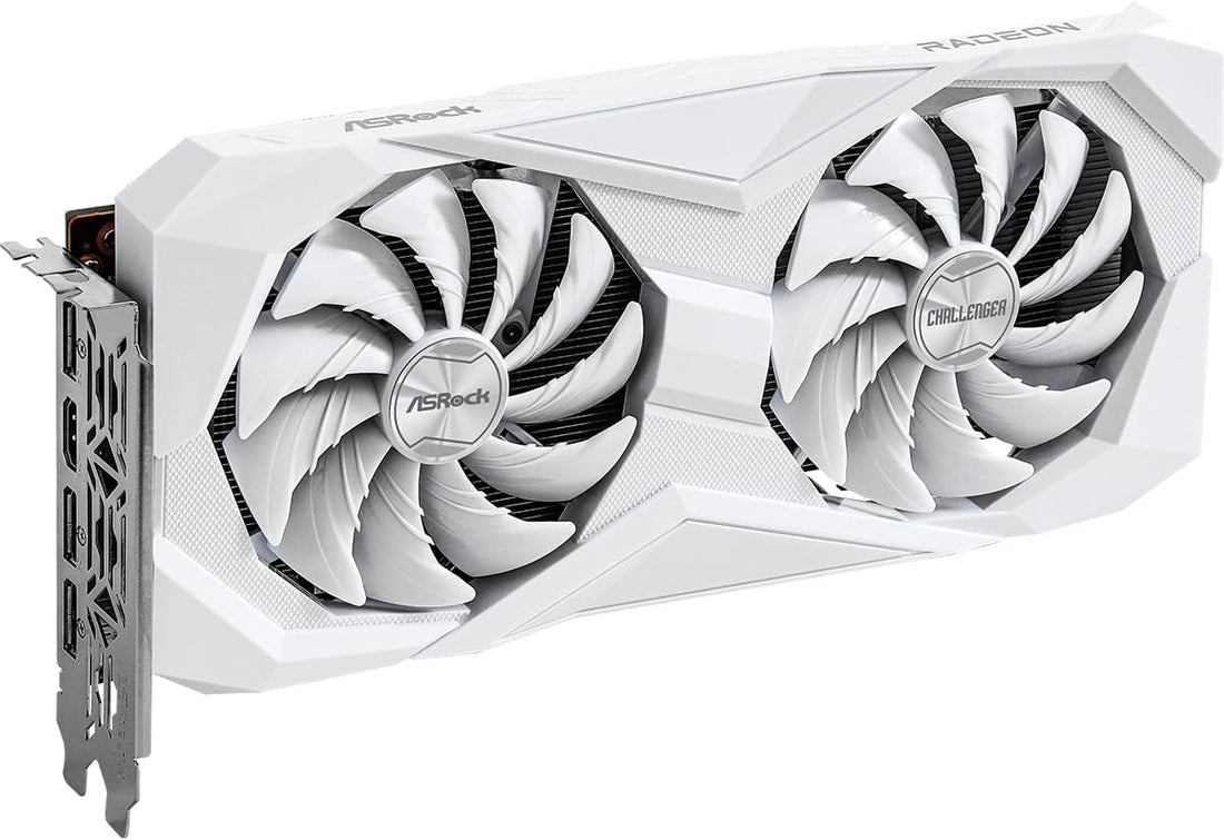 ASRock AMD Radeon RX 6600 Challenger White 8GB GDDR6 Graphics Card 0dB Silent Cooling 128-bit 7680 x 4320 DisplayPort HDMI 14 Gbps Dual Fan 7nm