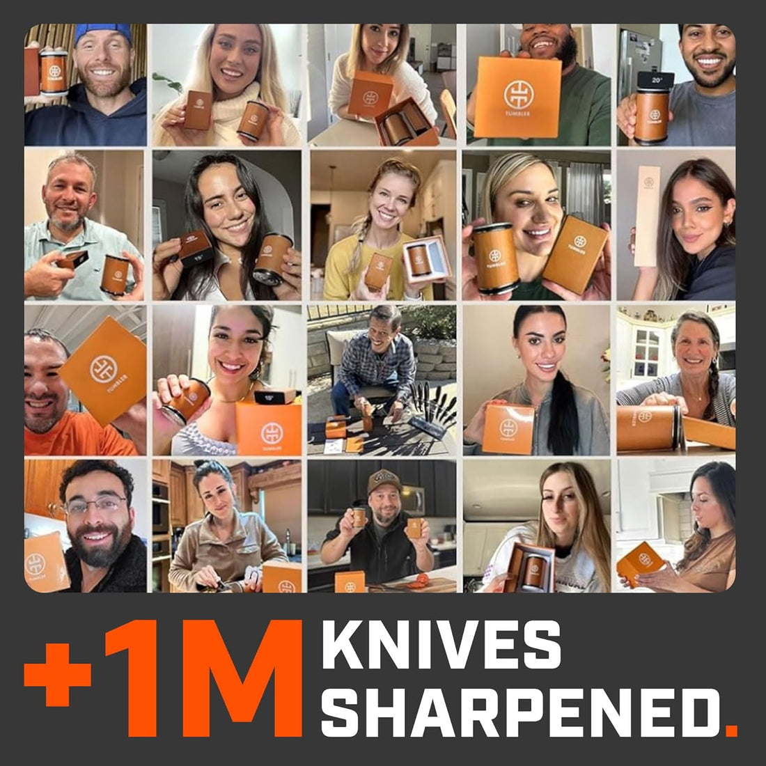 The Original Tumbler Rolling Knife Sharpener™ - Knife Sharpening Made Easy - Knife Sharpener Tool for Kitchen Knives - Knife Sharpener Kit Offers 15 & 20 Degree Sharpening