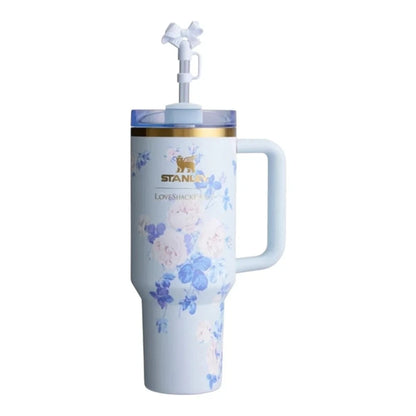 STANLEY x LoveShackFancy Holiday Quencher H2.0 FlowState™ Tumbler 40 OZ – Floral Blue